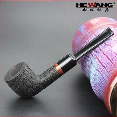 Pipă Heather, lucrată manual, reutilizabilă, filtr 9mm, imprimare logo disponibilă