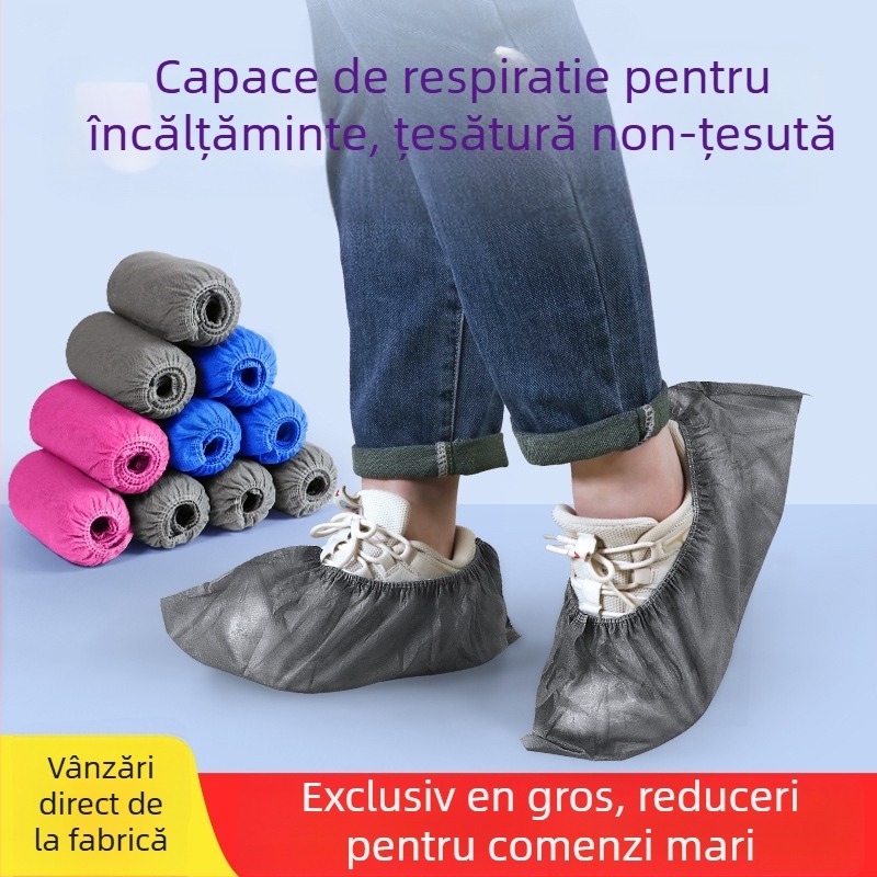 Huse de încălțăminte de unică folosință din țesătură nețesută, îngroșate, antiderapante, protecție împotriva prafului, grosime 5