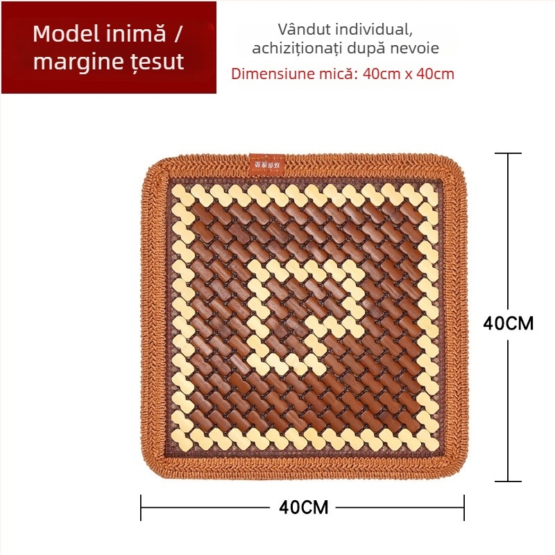 Perne de șezut auto – răcoroasă și respirabilă, din fragmente de bambus, construcție monobloc, pentru mașină și scaun de birou