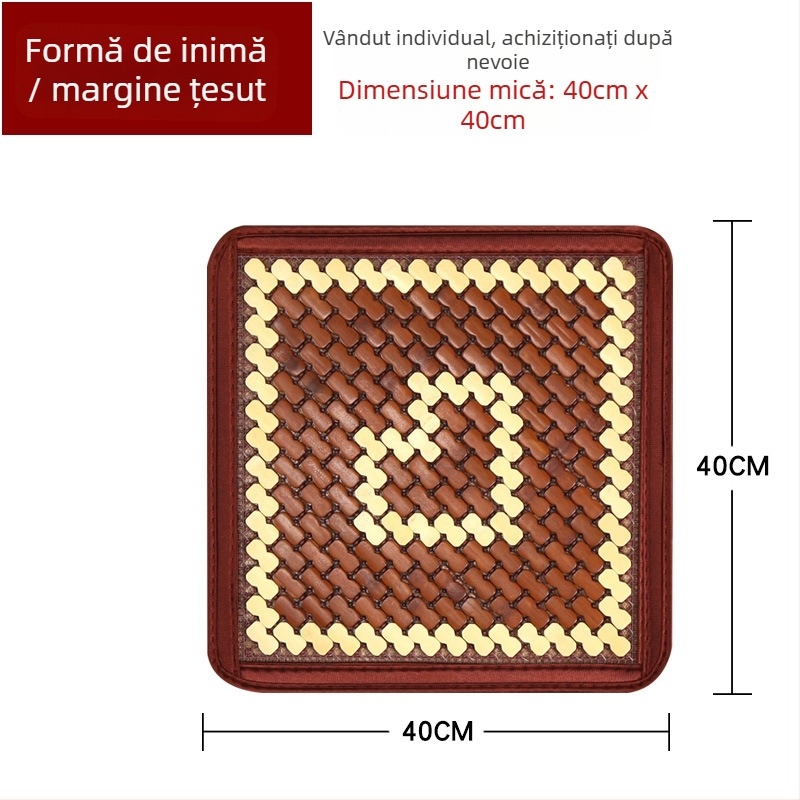 Perne de șezut auto – răcoroasă și respirabilă, din fragmente de bambus, construcție monobloc, pentru mașină și scaun de birou