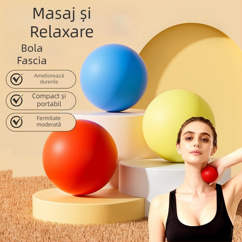 mingea de yoga din silicon – minge solidă fascială pentru Pilates și masajul talpilor, fitness în interior, 150 g