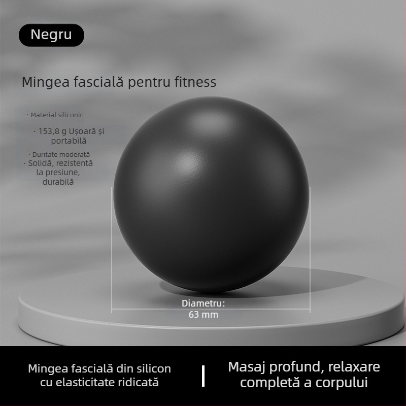 Minge de yoga din silicon, minge de fascia pentru pilates, minge de masaj pentru gât și tălpi, minge de masaj tare – echipament de yoga