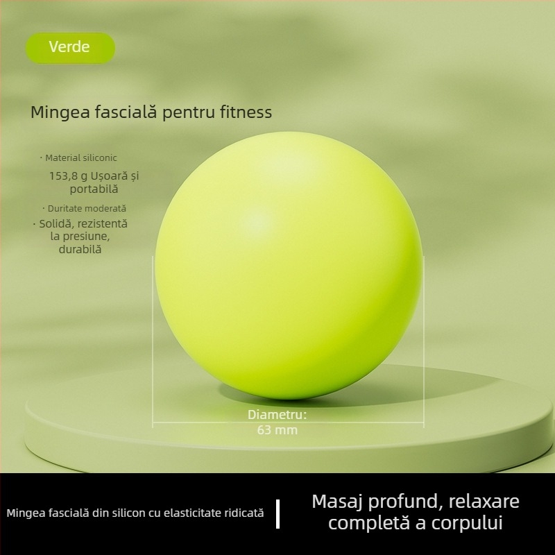 Minge de yoga din silicon, minge de fascia pentru pilates, minge de masaj pentru gât și tălpi, minge de masaj tare – echipament de yoga