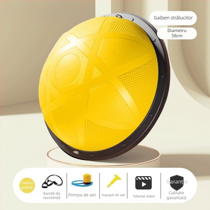 Mingă de yoga cu echilibru pentru picior, semiovală, din silicon, rezistentă la explozie, design îngroșat, 5 kg