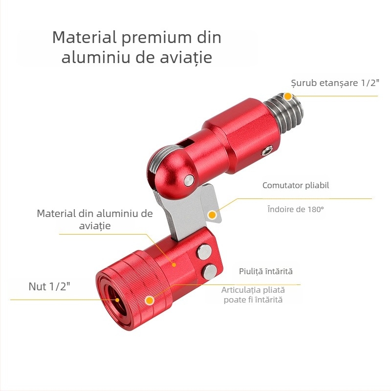 San Le adaptor pliabil pentru plasă de pescuit, aliaj de aluminiu, rezistență înaltă