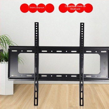 Suport TV LCD montat pe perete, cu două niveluri, încărcare peste 15 kg, construcție din fier, compatibil VESA 200×200 / 400×400 / 600×400