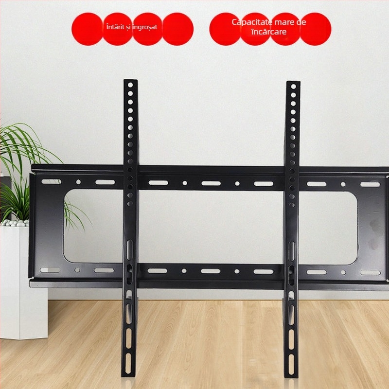 Suport TV LCD montat pe perete, cu două niveluri, încărcare peste 15 kg, construcție din fier, compatibil VESA 200×200 / 400×400 / 600×400