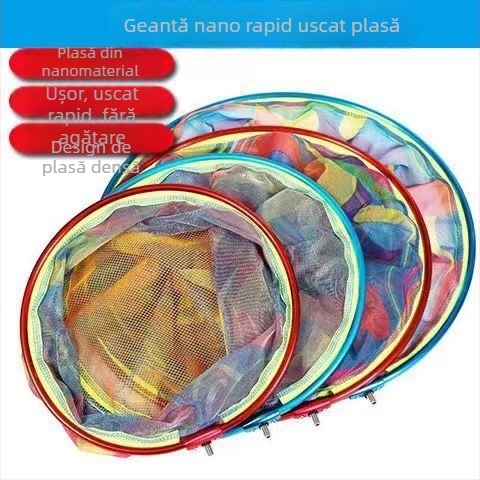 Cap de plasă circular pentru pescuit, din aliaj de aluminiu, plasă cu uscare rapidă, design nepliabil, încărcare 5–15 kg