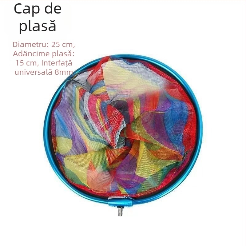 Cap de plasă circular pentru pescuit, din aliaj de aluminiu, plasă cu uscare rapidă, design nepliabil, încărcare 5–15 kg