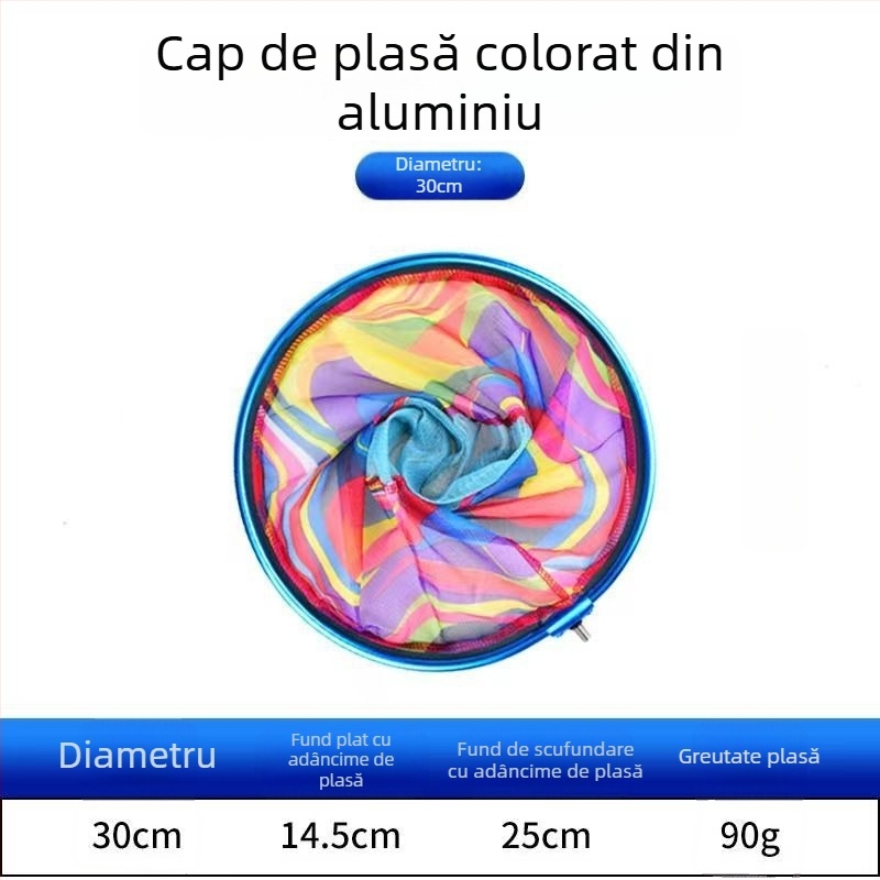 Cap de plasă circular pentru pescuit, din aliaj de aluminiu, plasă cu uscare rapidă, design nepliabil, încărcare 5–15 kg