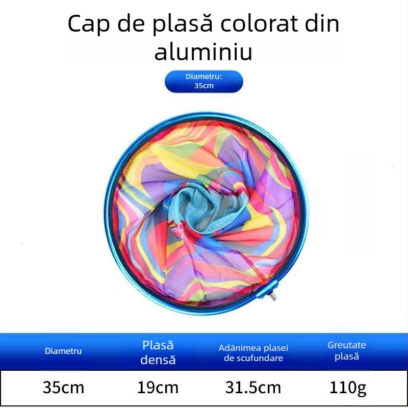 Cap de plasă circular pentru pescuit, din aliaj de aluminiu, plasă cu uscare rapidă, design nepliabil, încărcare 5–15 kg