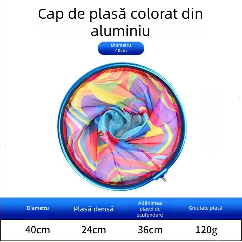 Cap de plasă circular pentru pescuit, din aliaj de aluminiu, plasă cu uscare rapidă, design nepliabil, încărcare 5–15 kg