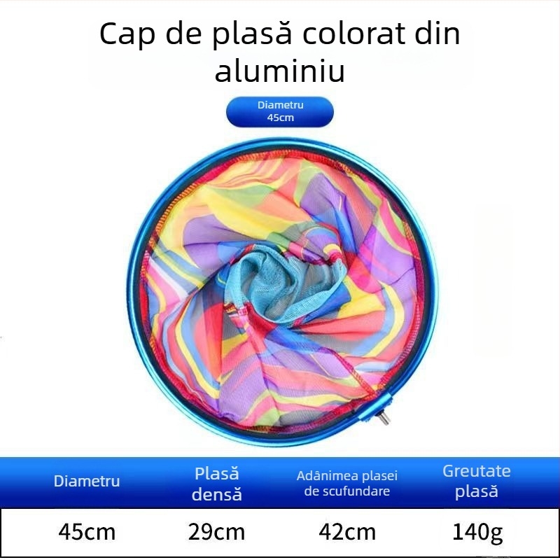 Cap de plasă circular pentru pescuit, din aliaj de aluminiu, plasă cu uscare rapidă, design nepliabil, încărcare 5–15 kg