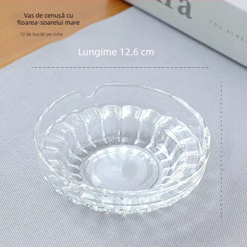Scrumieră din sticlă cristal pentru sufragerie și birou, decor cu design inspirat de diamant, brand Shengfa, imprimare logo la cerere, protecție anti-împrăștie cenușă