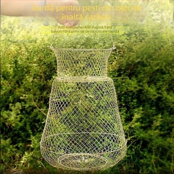 Mengda coș pliabil pentru pește din sârmă de oțel, material Hercules Line