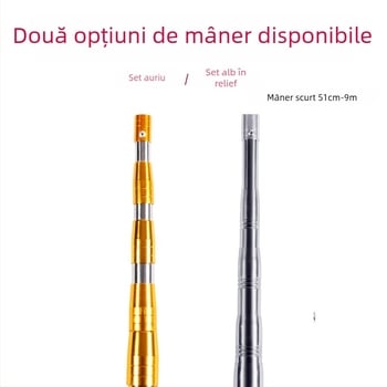 Racla de pescuit din oțel inoxidabil, telescopică, pentru îndepărtarea plantelor acvatice, cu cap de 8 sau 12 dinți; include cap de greblă și mâner pentru plasă.