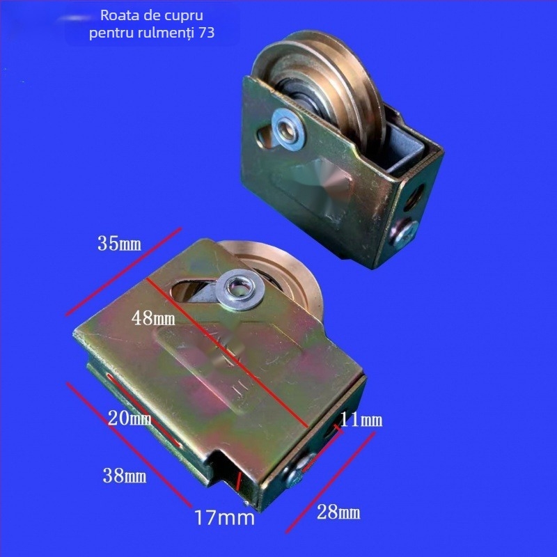 Rulment pentru ușă glisantă cu roată din nailon, model Baitaxuan 73, grosime perete 1 mm, stil Chinez Nou