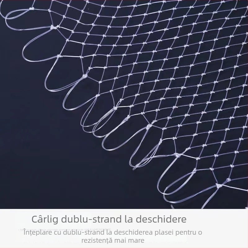 Plasă de pescuit pentru lansare, plasă din nylon lucrată manual, ochi de 1 cm, design adâncit, anti-cârlig