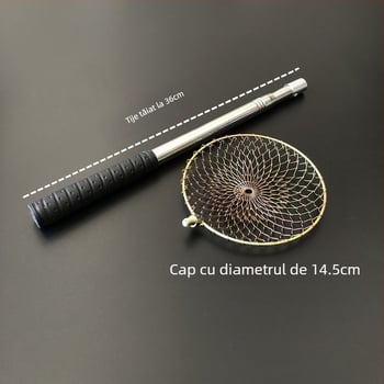 Land War Brigade Lingură galvanizată pentru pescuit pe gheață, cu cap de tijă metalică și plasă de gheață