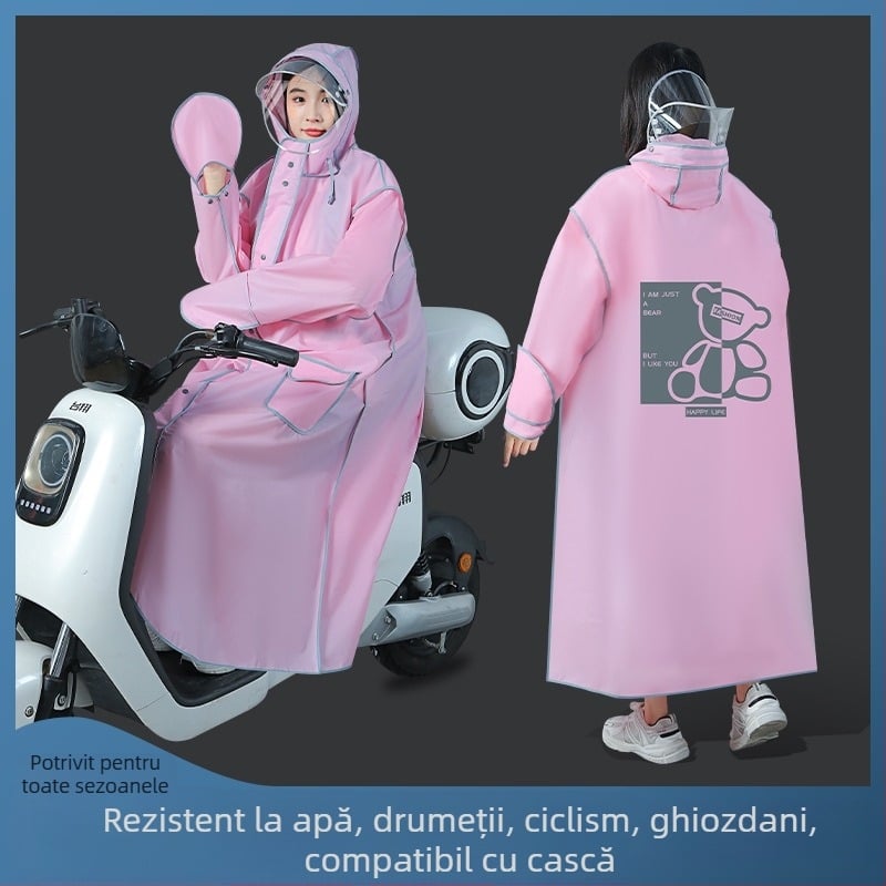 Poncă de ploaie EVA pentru bicicletă electrică și motocicletă — țesătură EVA, grosime normală, pentru un adult, ușor