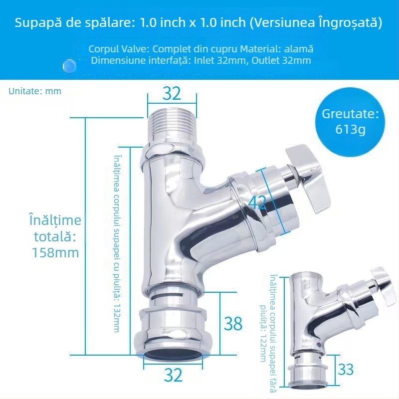 Accesorii pentru supapa de spălare unghiulară a toaletei — corp din cupru, întârziere a spălării, set de reparații, stil modern simplu