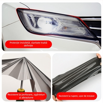 Folie pentru faruri auto: material - etichete; tip - folie pentru lumini; model transparent; montaj autoadeziv; personalizare disponibilă