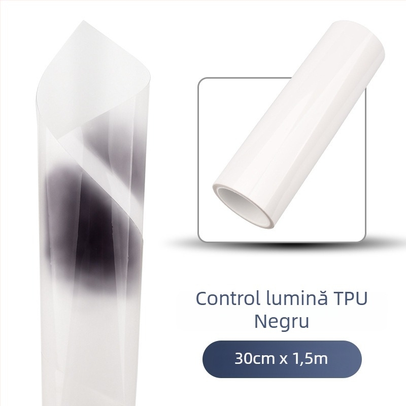 Folie pentru faruri auto: material - etichete; tip - folie pentru lumini; model transparent; montaj autoadeziv; personalizare disponibilă