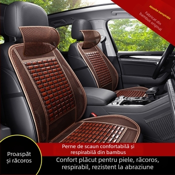 Perne pentru scaun auto din bambus, vară, respirabilă, universală, într-o singură bucată