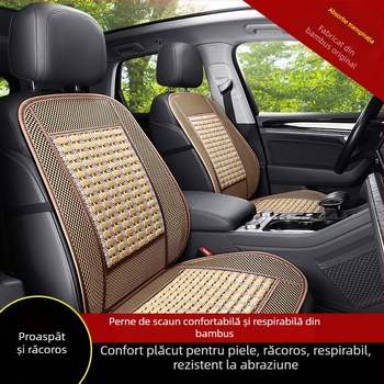 Perne pentru scaun auto din bambus, vară, respirabilă, universală, într-o singură bucată