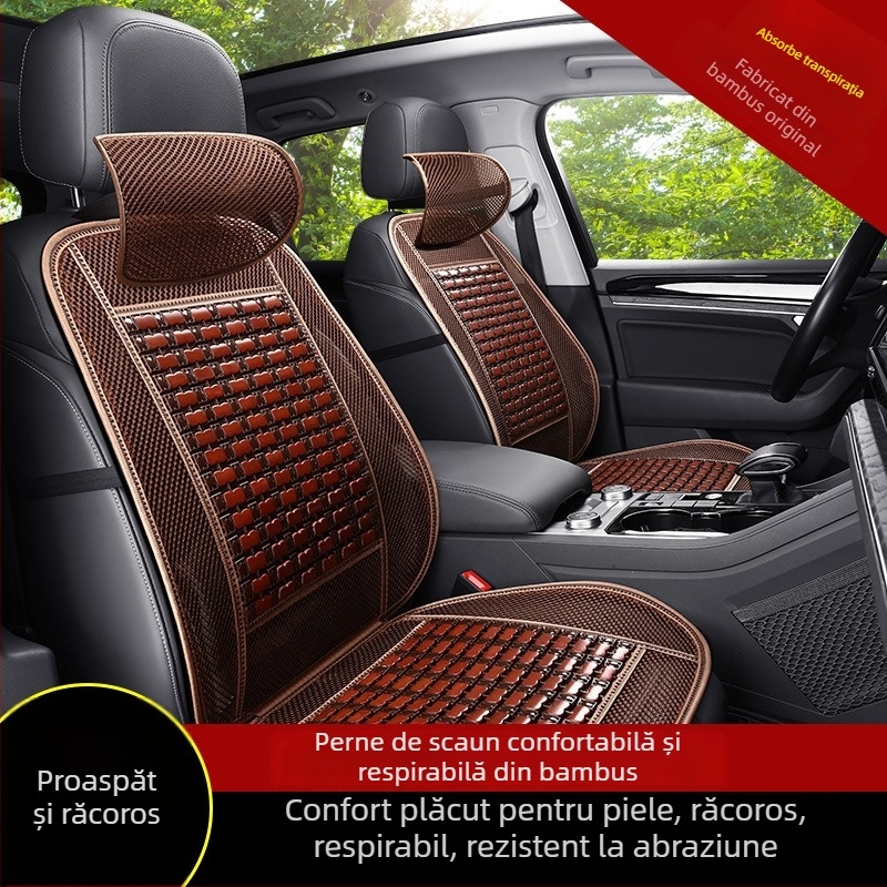Perne pentru scaun auto din bambus, vară, respirabilă, universală, într-o singură bucată