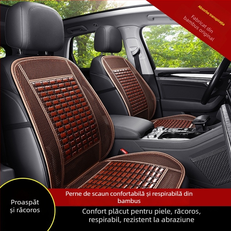 Perne pentru scaun auto din bambus, vară, respirabilă, universală, într-o singură bucată