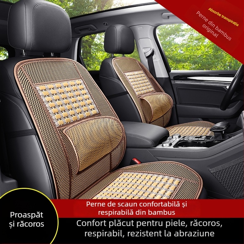 Perne pentru scaun auto din bambus, vară, respirabilă, universală, într-o singură bucată