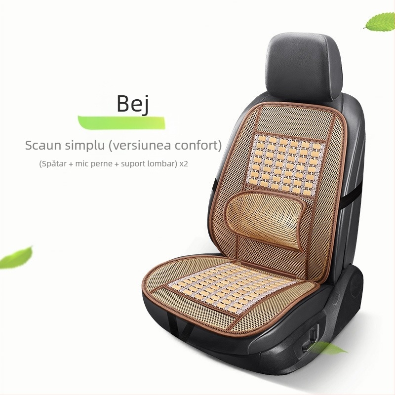 Perne pentru scaun auto din bambus, vară, respirabilă, universală, într-o singură bucată