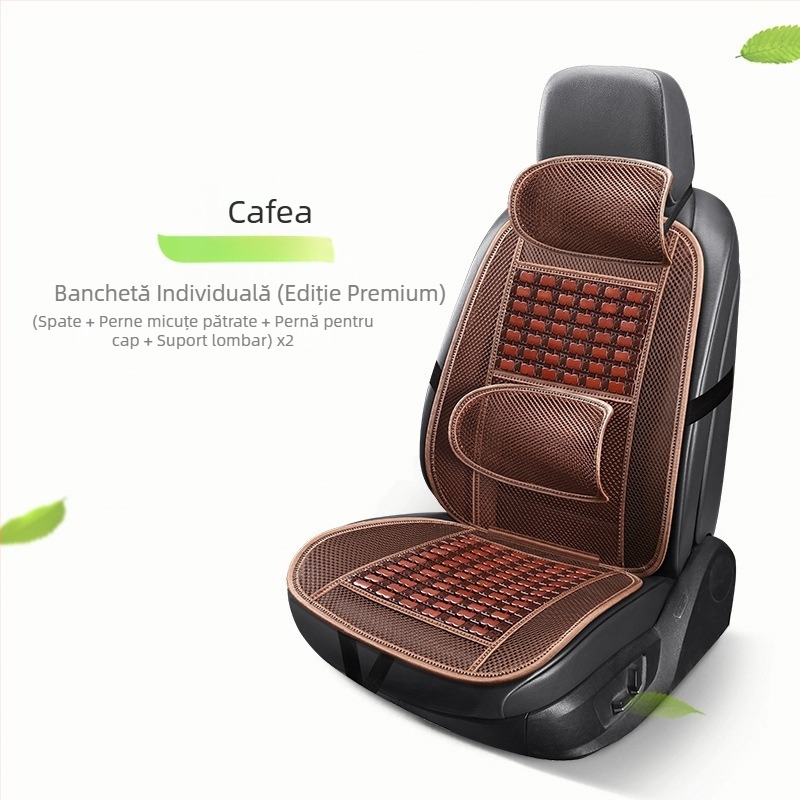 Perne pentru scaun auto din bambus, vară, respirabilă, universală, într-o singură bucată