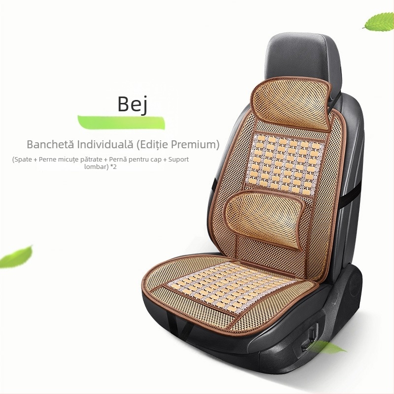 Perne pentru scaun auto din bambus, vară, respirabilă, universală, într-o singură bucată