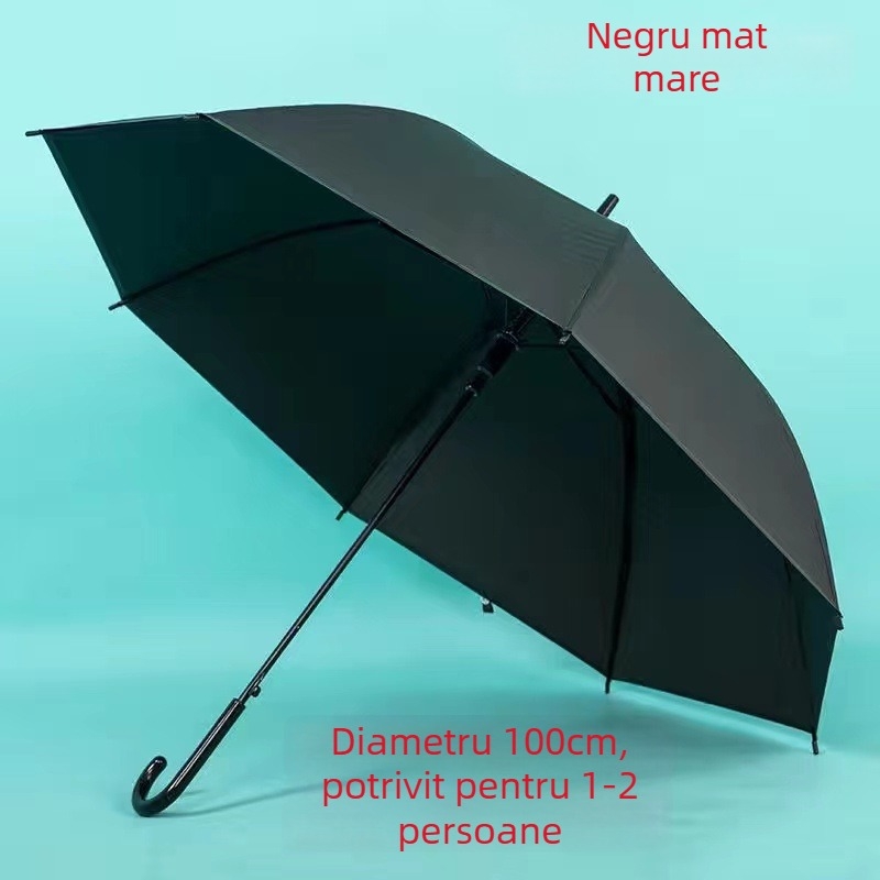 Ombrelă transparentă cu imprimeu animat cartoon, mâner lung, acoperire PVC, ramă din fier cu 8 brațe, ax din aliaj, deschidere semi-automată