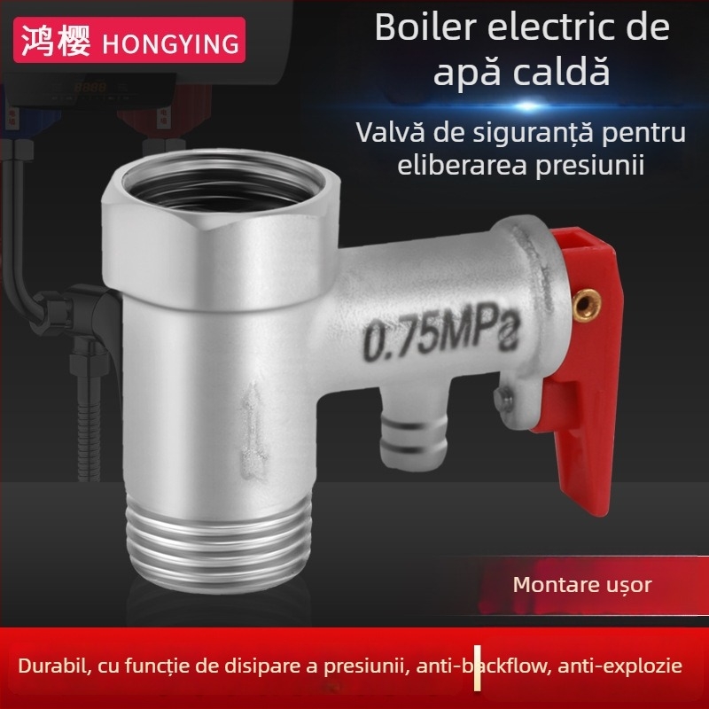 Valvă de siguranță pentru boilerul electric de apă — cupru, Hongying, eliberare presiune, design modern minimalist