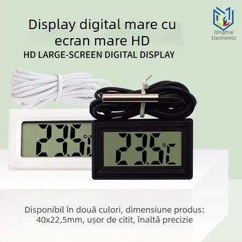 LX Termometru digital pentru acvariu cu afișaj LCD, sondă impermeabilă de 1 m, rezoluție 0,1°C
