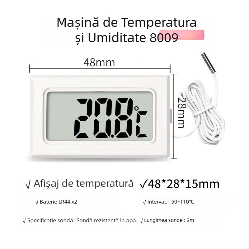 LX Termometru digital pentru acvariu cu afișaj LCD, sondă impermeabilă de 1 m, rezoluție 0,1°C