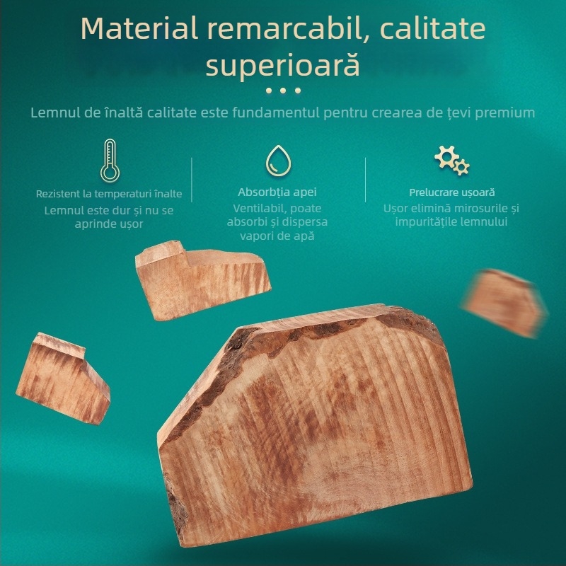 Blank pentru țeavă de briar italiană — bloc de lemn natural, rădăcină briar, material învechit, DIY