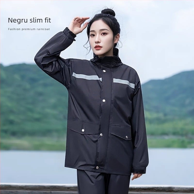 Set despărțit de geacă impermeabilă și pantaloni pentru motocicletă, poliester impermeabil cu strat PU, pentru adulți