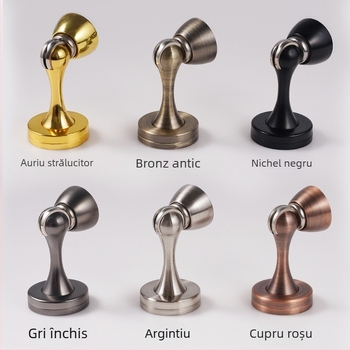 Stoper de ușă din aliaj de zinc, utilizare duală — montaj pe perete sau podea, magnet ascuns, model X005, finisaj electroplacat