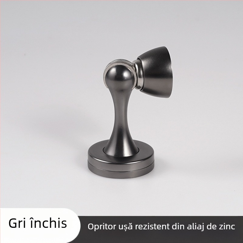 Stoper de ușă din aliaj de zinc, utilizare duală — montaj pe perete sau podea, magnet ascuns, model X005, finisaj electroplacat