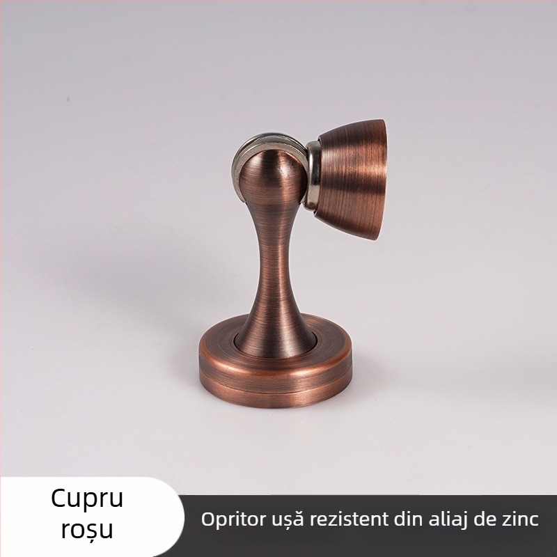 Stoper de ușă din aliaj de zinc, utilizare duală — montaj pe perete sau podea, magnet ascuns, model X005, finisaj electroplacat