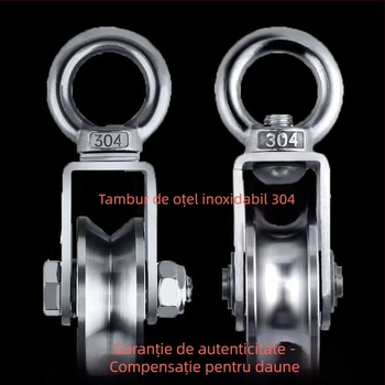 Rolă fixă din oțel inoxidabil 304, cu rulment pentru scriplă de cablu – simplă, cu sarcină înaltă