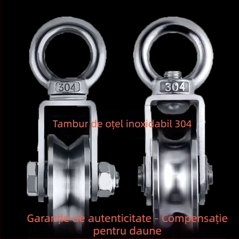 Rolă fixă din oțel inoxidabil 304, cu rulment pentru scriplă de cablu – simplă, cu sarcină înaltă