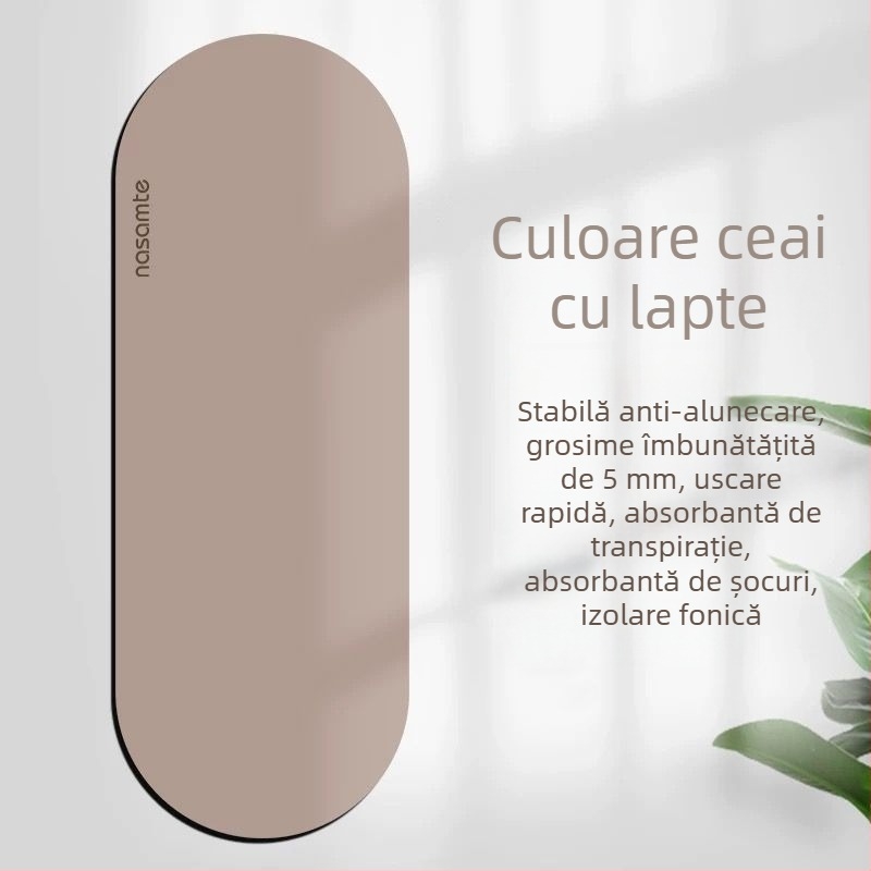 Covoraș de yoga oval îngroșat, din cauciuc, cu aderență anti-derapantă, destinat studiourilor de yoga și antrenamentelor de fitness, fără zgomot.