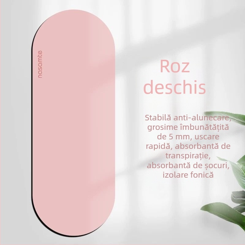 Covoraș de yoga oval îngroșat, din cauciuc, cu aderență anti-derapantă, destinat studiourilor de yoga și antrenamentelor de fitness, fără zgomot.