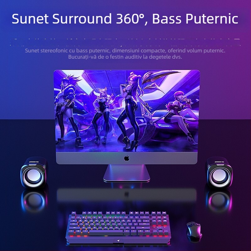 Difuzor pentru notebook USB BT55 cu drivere duale, 130Hz-18kHz, SNR ≥80dB