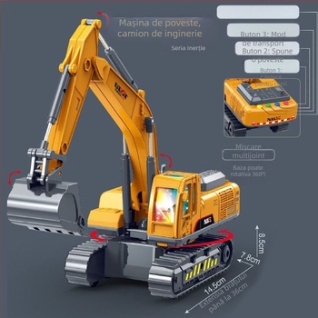 Story Machine vehicul educațional de inginerie, jucărie cu lumini și muzică, alimentat cu baterii, din plastic